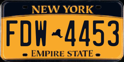 NY license plate FDW4453