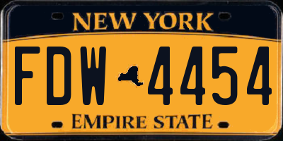 NY license plate FDW4454