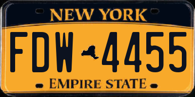 NY license plate FDW4455