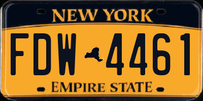 NY license plate FDW4461