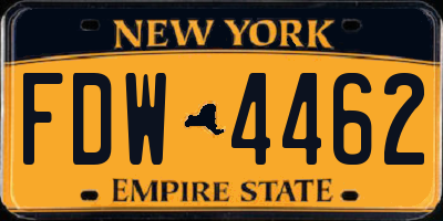 NY license plate FDW4462