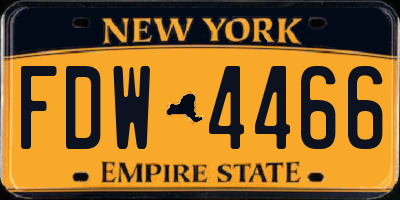 NY license plate FDW4466