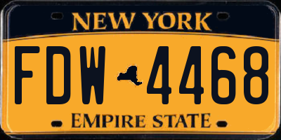 NY license plate FDW4468