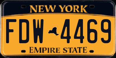 NY license plate FDW4469
