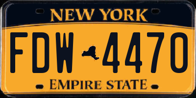 NY license plate FDW4470