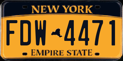 NY license plate FDW4471