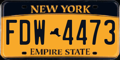 NY license plate FDW4473