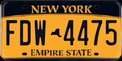 NY license plate FDW4475