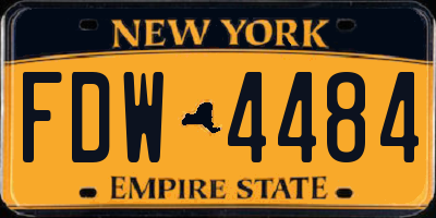 NY license plate FDW4484