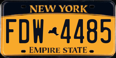 NY license plate FDW4485