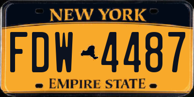 NY license plate FDW4487