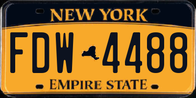 NY license plate FDW4488