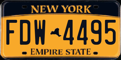 NY license plate FDW4495