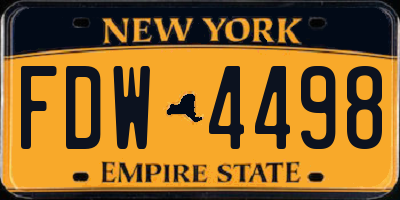 NY license plate FDW4498