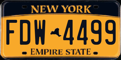 NY license plate FDW4499