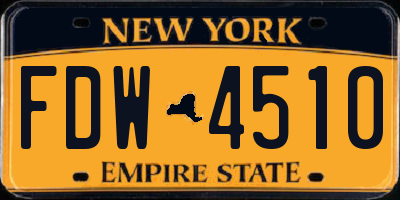 NY license plate FDW4510