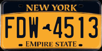 NY license plate FDW4513
