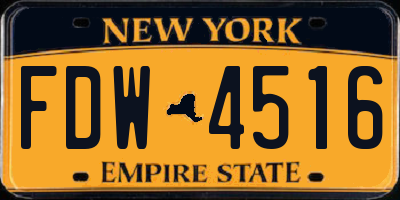 NY license plate FDW4516