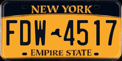 NY license plate FDW4517