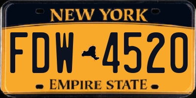NY license plate FDW4520