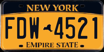 NY license plate FDW4521
