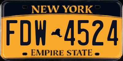 NY license plate FDW4524