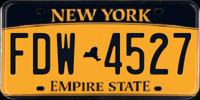 NY license plate FDW4527