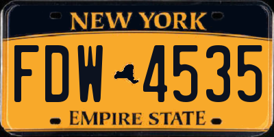 NY license plate FDW4535