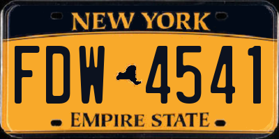 NY license plate FDW4541