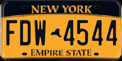 NY license plate FDW4544