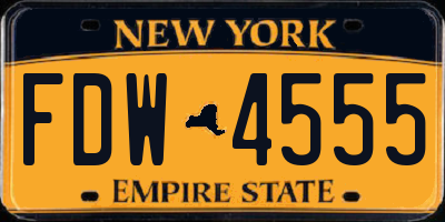NY license plate FDW4555