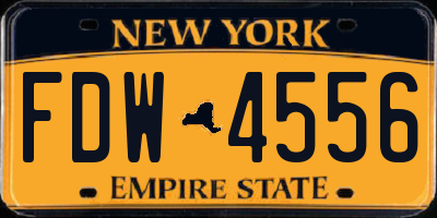 NY license plate FDW4556