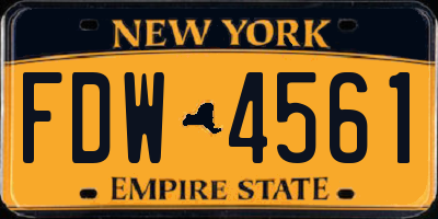 NY license plate FDW4561