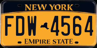 NY license plate FDW4564