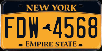 NY license plate FDW4568