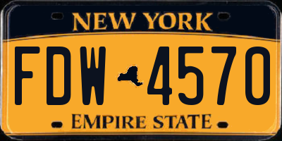 NY license plate FDW4570