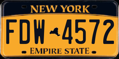 NY license plate FDW4572