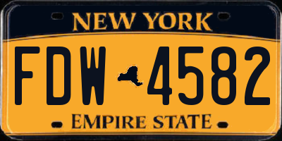 NY license plate FDW4582