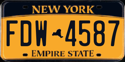 NY license plate FDW4587
