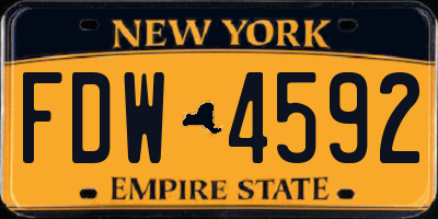 NY license plate FDW4592