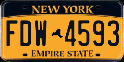 NY license plate FDW4593