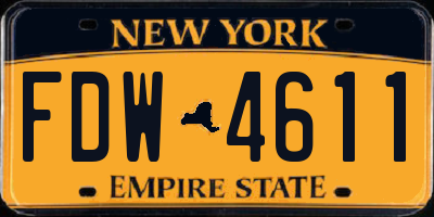 NY license plate FDW4611