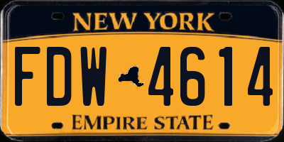 NY license plate FDW4614