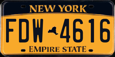 NY license plate FDW4616