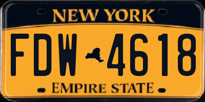 NY license plate FDW4618