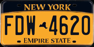 NY license plate FDW4620
