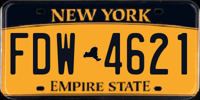 NY license plate FDW4621