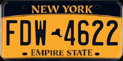 NY license plate FDW4622