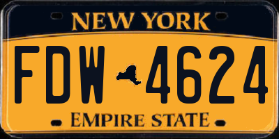 NY license plate FDW4624