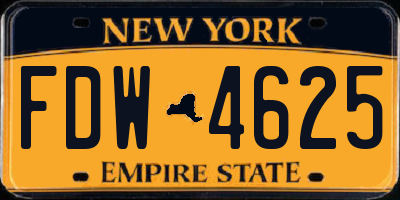 NY license plate FDW4625